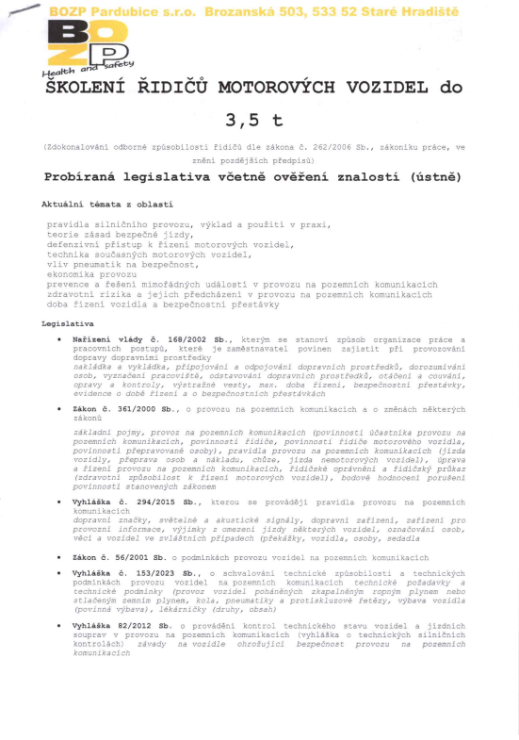 Svářečský průkaz, řidičský průkaz, průkaz na vysokozdvižný vozík atd.