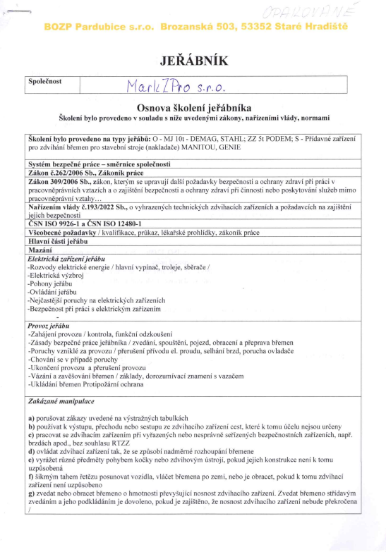 Training for crane drivers and binders